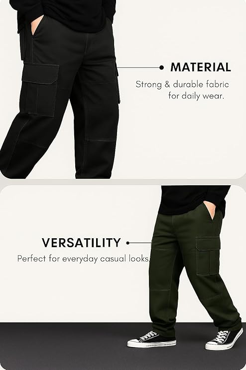 Lymio Men Cargo || Men Cargo Pants Cotton || Casual Cargos Pant - Image 2