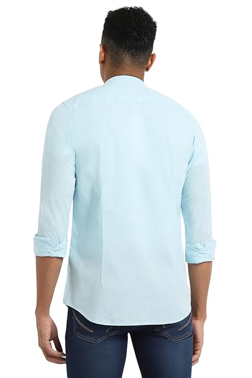 Allen Solly Men Cotton Solid Slim Fit Shirt - Image 3